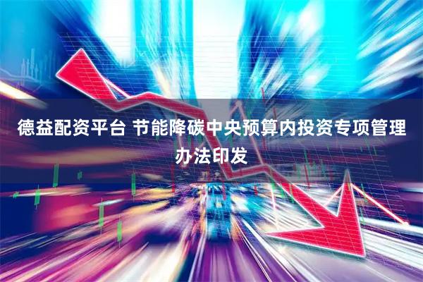 德益配资平台 节能降碳中央预算内投资专项管理办法印发