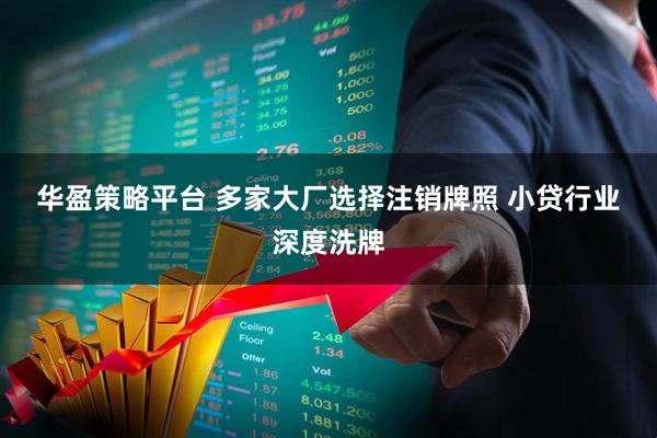 华盈策略平台 多家大厂选择注销牌照&#32;小贷行业深度洗牌